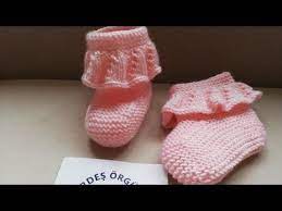 Firfirli Kiz Bebek Patigi Kolay Kiz Bebek Patigi Youtube Bebek Tig Isi Bebek Baby Knitting Patterns