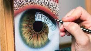 i painted a magnified eye oil painting time lapse youtube in 2021 realistic oil painting iris painting oil painting basics