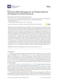 You can use our research proposal examples to help in designing your own template. Pdf Enterprise Risk Management A Literature Review And Agenda For Future Research
