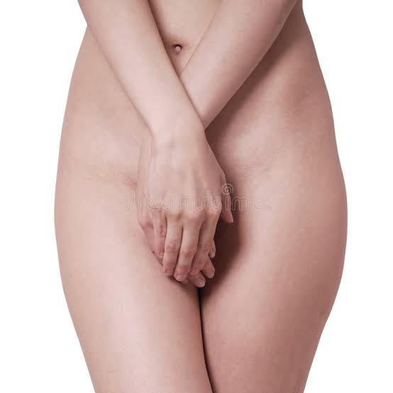 Midsection of Unrecognizable Naked Woman Covering Private Parts Stock Photo  - Image of human, isolated: 108302758