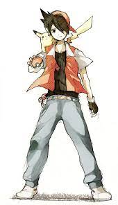 Anime Picture Search Engine 1boy Avri Backwards Hat Baseball Cap Denim Fingerless Gloves Gloves Hat Holding Holding Poke Bal Pokemon Red Pokemon Mew Pokemon
