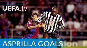 Tino Asprilla Hat Trick Newcastle V Barcelona 1997 Youtube
