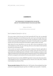 The club can provide for the right candidate the following package Https Www Researchgate Net Publication 324481693 The Transfer Of Intermediated Securities And Of The Correspondent Russian Law Term Fulltext 5acf6355aca2723a33452791 The Transfer Of Intermediated Securities And Of The Correspondent Russian Law Term Pdf