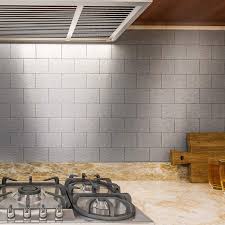 Peel and stick backsplash tile , stianless steel metal backsplash for kitchen peel and stick in persia grey (10.24''x10.31'',5sheets) 4.8 out of 5 stars 27 $31.59 $ 31. Art3d 32 Piece Peel And Stick Backsplash Tiles Brushed Metal Subway Backsplash Tile For Kitchen 3 X6 Silver Amazon Com