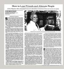 Be deafwelcome to napoleon author of the napoleon hill had a. How To Lose Friends And Alienate People The New York Times