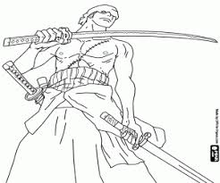 Ausmalbilder Roronoa Zoro Mit Seinen Schwertern Zum Ausdrucken