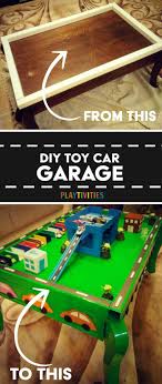 Diy Toy Car Garage Table That Cost Almost Nothing To Make Playtivities Toy Car Garage Diy Toys Car Kids Garage