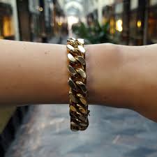 Cuban link chain (10mm) in white gold. Cuban Link Chain Bracelet In Yellow Gold At Susannah Lovis Antique Jewellery