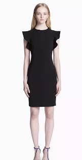 Calvin Klein Black Sheath Dress Ruffle Cap Sleeve Size 12 Formal Career Dress Cap Dress Black Sheath Dress Dresses