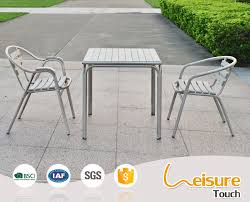 French Bistro Garden Furniture Stainless Steel Wood Aluminum Chairs And Tables Patio Chairs Modern Living Room Interior Aluminum Chairs