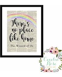 Buy wizard of oz assorted quotes set black vinyl stairs or wall decal by gmddecals dorothy baum room party housewarming gift home decor: Art Prints Wizard Of Oz Quote Art Print Gift Dorothy Shoes There S No Place Like Home Art
