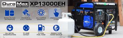 With 10,500 watts of running power and the ability to surge up to 13,000 watts, this generator can power household essentials such as lights, small and large appliances, and. Amazon Com Duromax Xp13000eh Dual Fuel Portable Generator 13000 Watt Gas Or Propane Powered Electric Start Home Back Up Blue Gray Everything Else