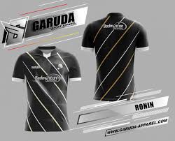 Desain baju badminton printing moderete yang baru dirilis garuda print ini memang terlihat lebih bergaya modern. Desain Baju Badminton Ronin Warna Hitam Minimalis Paling Kece