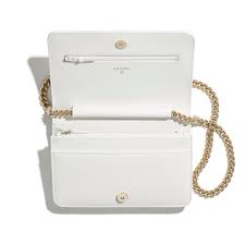 The famous wallet on chain bag: Grained Calfskin Gold Tone Metal White Boy Chanel Wallet On Chain Chanel