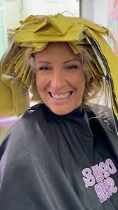 Made our gorgeous Gayle buttery rose blonde!, Using our one and only  recycled @foilmefoils , Newly released Matte lemon foil 🍋 really loving  how the matte texture feels whilst applying!, The wind and ...