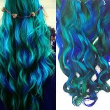 Girls with brown hair have orange pigments that can be neutralized by blue. Half Set Green Hair Blue Green Ombre Clip In Hair Etsy