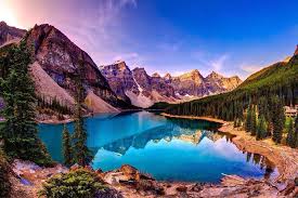 Beautiful Mountains Background Lake Sunset Lake Adventure World