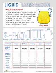 Liquid Measurement Word Problem Worksheet Education Com Measurement Word Problems Word Problems Word Problem Worksheets