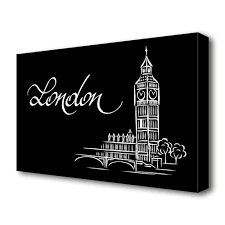 Black And White Canvas Prints Uk Black And White Big London Drawing Print On Canvas East Urban Home Size 81 3 Cm H X 121 9 Cm W London Drawing Kids Art Wall Frames Drawing Prints