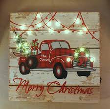 Start exploring these truck christmas now and choose between a comprehensive category. Bringing Home The Tree Vintage Red Truck Christmas Decor Farmhouse Sign Buffalo Check Plaid Rustic Home Decoration Farmhouse Goals