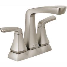 Delta Vesna 4 In Centerset 2 Handle Bathroom Faucet In Spotshield Brushed Nickel 25789lf Sp In 2020 Bathroom Faucets Faucet Delta Faucets