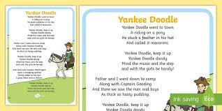 Yankee Doodle Nursery Rhyme Display Poster Teacher Made