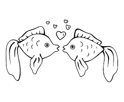 Illustration of fish jumping out of the crowded aquarium into a new life. Loving And Kissing Fish Coloring Pages Download Print Online Coloring Pages For Free Color Nimbus