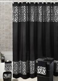 Black And Silver Shower Curtain Set Black Shower Curtain Black Shower Curtains Gray Shower Curtains Silver Shower Curtain