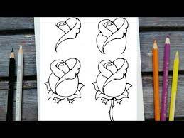 رسم سهل كيفية رسم وردة جميلة وسهلة رسم وردة للمبتدئين تعليم الرسم how to draw a rose easy youtube cool drawings easy drawings cute drawings