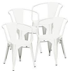 amazon com poly and bark em 113 whi x4 a trattoria arm chair set of 4 white chairs white metal chairs solid wood dining chairs chair