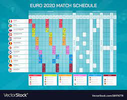 Euro 2020 Match Schedule Royalty Free Vector Image