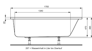 Für badewannen gibt es ein standardmaß, womit gewährleistet ist, dass die wanne in viele bäder passt und den nötigen badekomfort bietet. Ideal Standard Aqua Korperform Badewanne Combi 170 X 80 Cm K621901