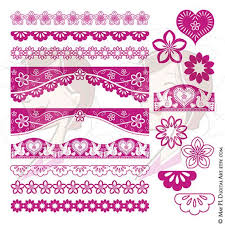 Beautiful Fuschia Pink Floral Borders Clipart Design Includes Flowers Dove Bird And Heart Just What You Need Clip Art Borders Floral Border Line Artwork