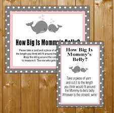 Measure mom's belly cut yarn to guess the size of mom's belly. How Big Is Mommy S Belly Baby Shower Game Whales Theme For A Girl Wittyprintables