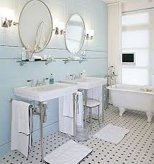 Retro Bathroom Black White Pale Blue Traditional Bathroom Classic Bathroom Bathroom Tile Designs