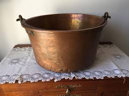 Grand Chaudron Cuivre Ancien Vintage Francais 20l Vintage Copper Antiques Cauldron