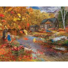 Puzzles 500 pieces and up can be a fun and relaxing afternoon activity. Autumn Cabin 500 Piece Jigsaw Puzzle Bits And Pieces