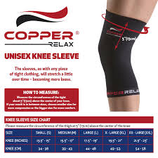 Copper Relax Compression Knee Sleeve Best Original Non Slip Injury Recovery Performance Brace Joint Pains Relief Support Wear Anywhere Anytime