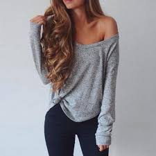 Fashion Early Autumn Pure Color Circle Collar T Shirt Outfit T Shirts Outfit Summer T Shirts Outfit Casual T Shirts Outfit Dress Fashion Clothes Casual Outfits