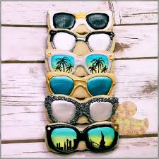 Eye Glasses Sunglasses Cookies Sugar Cookies Decorated Summer Sugar Cookies Royal Icing Cookies