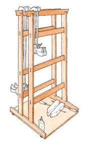 Pieces of plywood and then drilled a ⅝ in. Download A Free Project Plan For A Krenovian Clamp Rack On Wheels Click To Enlarge Diy Storage Rack Clamp Storage Diy Storage