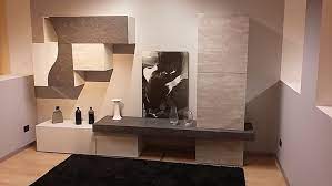 Soggiorno Moderno A Torino Parete Attrezzata Stone Cemento Mobilificio Canavese Parete Attrezzata Soggiorno Moderno Parete