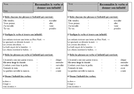 Le verbe travailler à tous les temps et tous les modes : Exercices 1 Reconnaitre Le Verbe Et Donner Son Infinitif Ce1 Conjugaison Exercices Corriges Cycle 2 Relations Syntaxiques Unites Semantiques