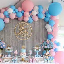 We used varying shades of blue, white, and silver crepe paper to create ours. Partywoo Pink And Blue Balloons 100 Pcs 10 Inch Baby Blue Balloons Baby Pin Gender Reveal Balloons Gender Reveal Party Decorations Gender Reveal Party Supplies