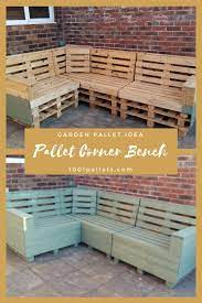 Garden Pallet Corner Bench 1001 Pallets Pallets Garden Pallet Bench Outdoor Pallet Patio
