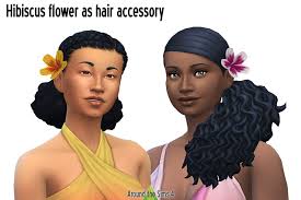 You always want to change them up a bit; Around The Sims 4 Custom Content Download Hair Accessory Hibiscus Flower