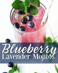 This Blueberry Lavender Mojito Recipe Makes The Perfect Summer Cocktail Made With Blueberry Laven In 2021 Blueberry Drinks Simple Syrup Recipes Blueberry Mojito Recipe