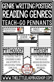 You Will Love These Creative Literary Genre Writing Center Activities Reading Genre Poster Pennants T Reading Genre Posters Reading Motivation Reading Genres