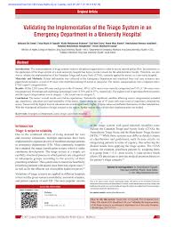 This list may not reflect recent changes (learn more). Pdf Validating The Implementation Of The Triage System In An Emergency Department In A University Hospital