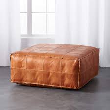 ← new striking square leather ottoman coffee table. Leather Ottoman Pouf Reviews Cb2